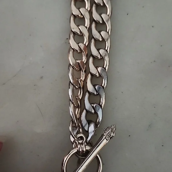 Heart Lock and Key Gold Tone Chain Pendant Necklace - Picture 5 of 16